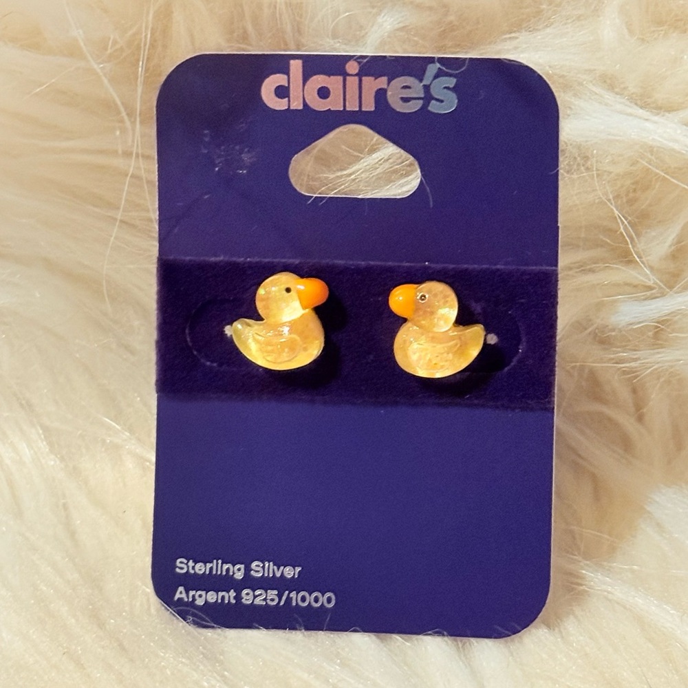 Sterling silver duck earrings #63
